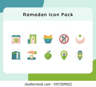 ramadan icon pack set collection with flat style