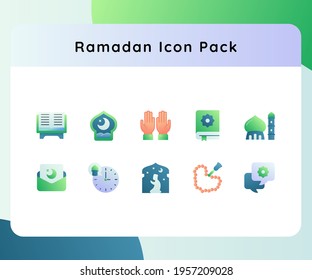 ramadan icon pack set collection with smooth style