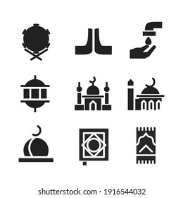 Ramadan icon pixel perfect icon vector minimalist with add folder solid color. suitable for UI UX, print template, Web design and other