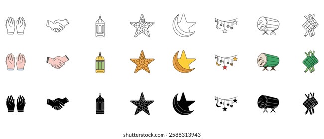 ramadan icon set element for your design