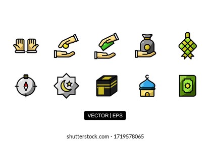Ramadan icon set, illustration vector simple design.