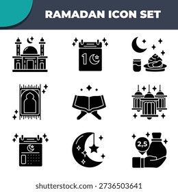 Ramadan Icon Set Islamic Muslim UI Eid Fasting Prayer Spiritual Star Faith Holy