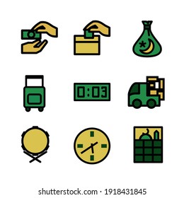 Ramadan icon set pixel perfect icon vector minimalist with add folder solid color. suitable for UI UX, print template, Web design and other