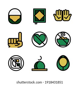 Ramadan icon set pixel perfect icon vector minimalist with add folder solid color. suitable for UI UX, print template, Web design and other