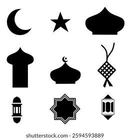 Ramadan icon set, Ramadhan icon pack, vector illustration, ied icon set