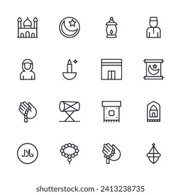 Ramadan-Icon-Set, Vektorgrafik