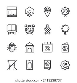 Icono de Ramadán conjunto de ilustraciones vectoriales