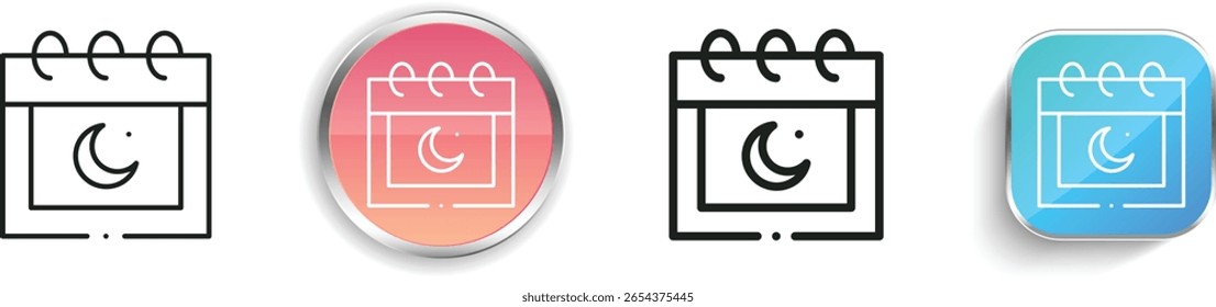 ramadan icon. Thin Linear, Regular and Button Style Design Isolated On White Background