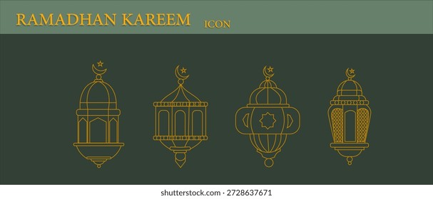 ramadan Ikone, Vektorgrafik mit islamischen Symbolen und einfachem modernen Stil. geeignet für ramadan kareem Gruß, islamische Feier, religiöse Inhalte, Social Media-Design, Poster, Banner und digitale Dekoration.