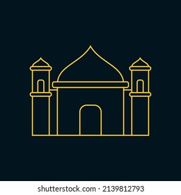 Ramadan icon. Vector illustration of mosque line icon.