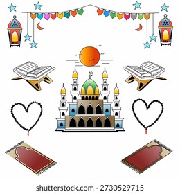 Ramadan icon vector image with color combination
