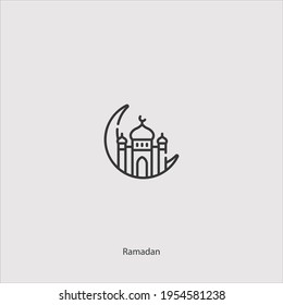 ramadan icon vector isolated on white background