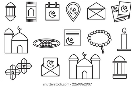 ramadan icon vector line style eps 10