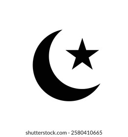 Ramadan icon. vector moon and stars white background. Islamic impression in the holy month. banner, pamphlet, islam. simple 3d design style