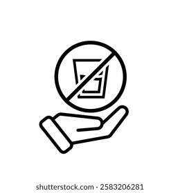 Ramadan icon. vector prohibited from eating and drinking in hand. event, fasting time, time, fasting. Line design style