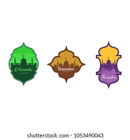Ramadan icon vector set. Islamic banner