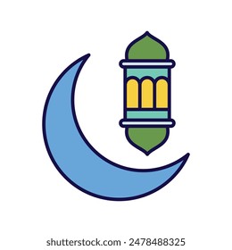 ramadan icon with white background vector stock illustration