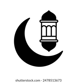 ramadan icon with white background vector stock illustration