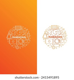 Ramadan Icons Circle Shape Background Vector Design.