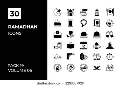 Colección de iconos de Ramadán. Establecer la línea vectorial con elementos para conceptos móviles y aplicaciones web. Colección de iconos modernos.