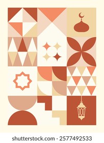 Ramadan icons flat design for background
