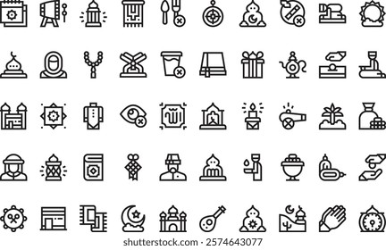 Ramadan icons High-Quality Vector Icons Collection with Editable Stroke. Ideal for Professional and Creative Projects