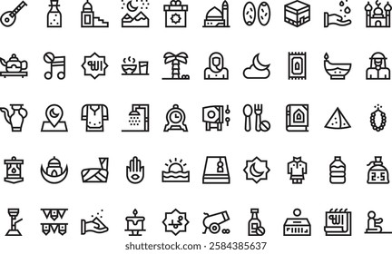 Ramadan icons High-Quality Vector Icons Collection with Editable Stroke. Ideal for Professional and Creative Projects.