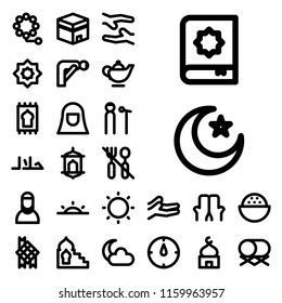 Ramadan icons with line