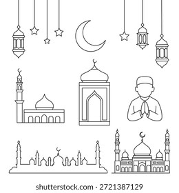 Ramadan-Ikonen und Moscheebilder