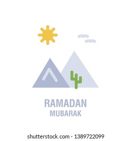 Ramadan icons. Muslim islam prayer and ramadan kareem thin line icons set. Modern flat style symbols isolated on white for infographics or web use. 