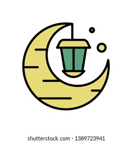 Ramadan icons. Muslim islam prayer and ramadan kareem thin line icons set. Modern flat style symbols isolated on white for infographics or web use. 