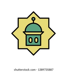 Ramadan icons. Muslim islam prayer and ramadan kareem thin line icons set. Modern flat style symbols isolated on white for infographics or web use. 