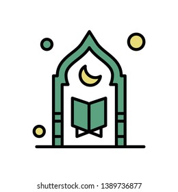 Ramadan icons. Muslim islam prayer and ramadan kareem thin line icons set. Modern flat style symbols isolated on white for infographics or web use. 