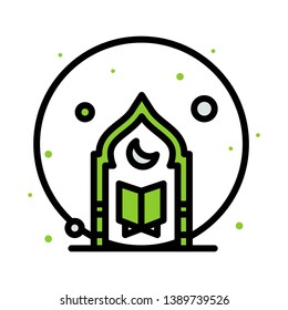 Ramadan icons. Muslim islam prayer and ramadan kareem thin line icons set. Modern flat style symbols isolated on white for infographics or web use. 