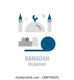 Ramadan icons. Muslim islam prayer and ramadan kareem thin line icons set. Modern flat style symbols isolated on white for infographics or web use. 