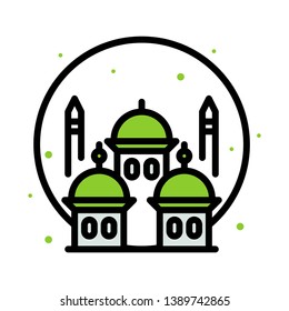 Ramadan icons. Muslim islam prayer and ramadan kareem thin line icons set. Modern flat style symbols isolated on white for infographics or web use. 