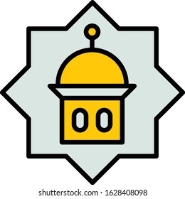 Ramadan icons. Muslim islam prayer and ramadan kareem thin line icons set. Modern flat style symbols isolated on white for infographics or web use. 