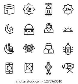 Ramadan icons pack. Isolated ramadan symbols collection. Graphic icons element