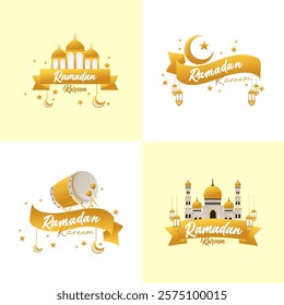 Ramadan Icons Pack Vector Ramadan Kareem Stock Vector