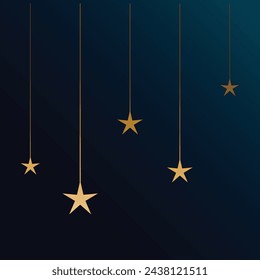 Ramadan icons set on long banner. stars. Ramadan Kareem greeting card. Celebration design elements. Muslim islamic feast. Vector illustration.