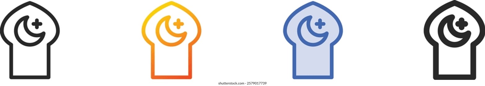 ramadan icon.Thin Linear, Gradient, Blue Stroke and bold Style Design Isolated On White Background