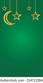 Ramadán o fondo islámico Ied con estrella 3D y luna. Formato vectorial. Perfecto para fondo, fondo, afiche, tarjeta de saludo, banner o cualquier propósito.