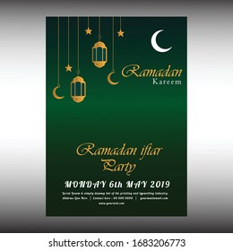 Ramadan Iftar Flyer Design Vector