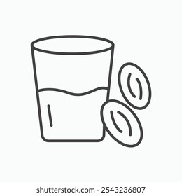 Icono de iftar de Ramadán en negro delineado y sólido.