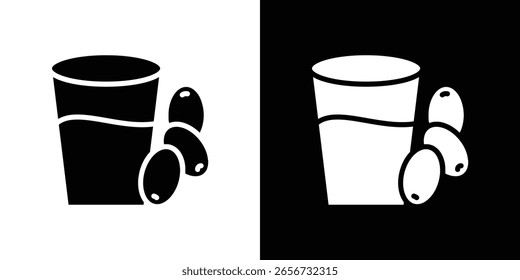 Ramadan-iftar-Symbol in flachem schwarzem einfarbigem Vektorsatz