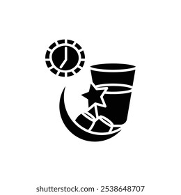 Ramadan Iftar icon flat line symbol set.