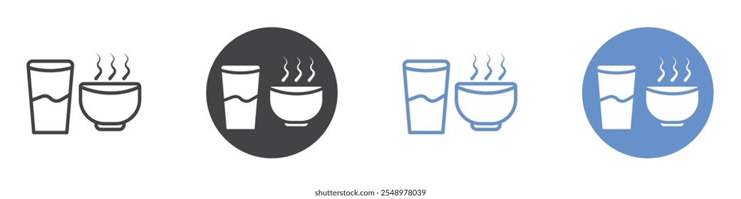 Ramadan iftar icon flat line symbol set.