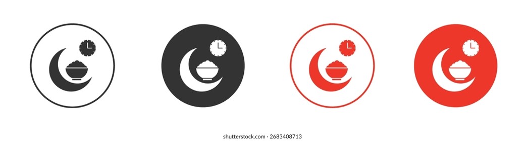 Icono de iftar de Ramadán Logos. Plantilla de diseño de icono de Vector plano