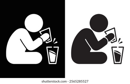 ramadan iftar icon man breaking fast isolated in white and black colors. ramadan iftar outline vector icon from religion collection for web, mobile apps and ui.