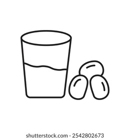 Ramadan iftar icon simple black line style.